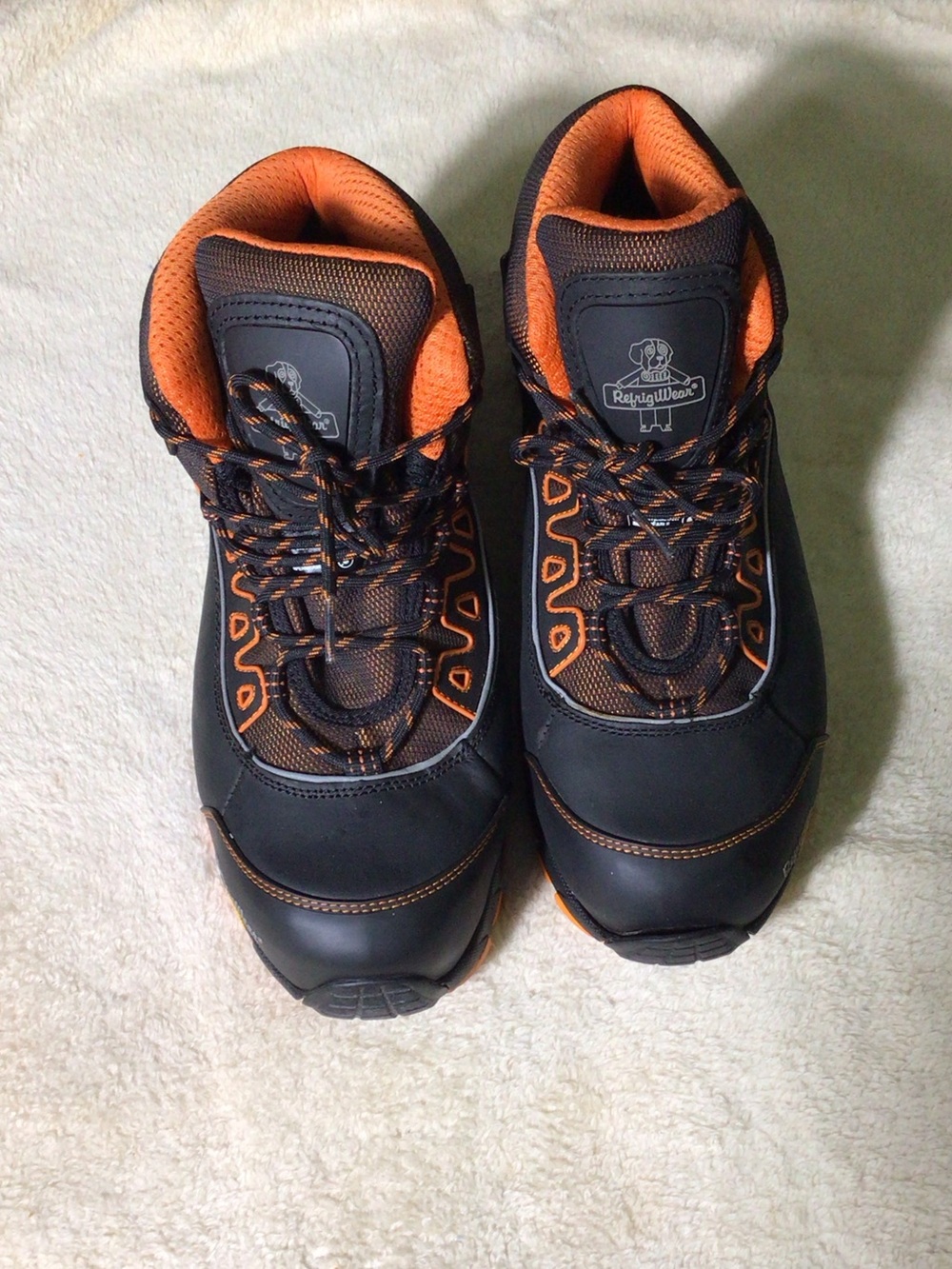 Refrigiwear Men's Black and Orange polarforce hiking boots